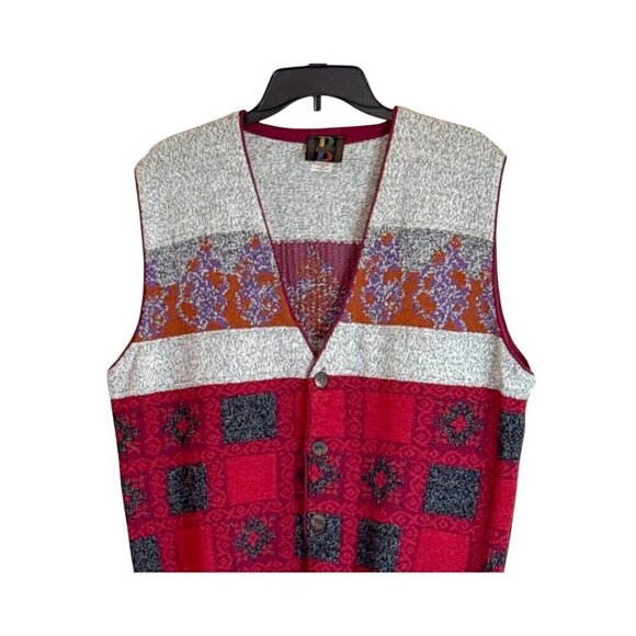 Vintage Baffo Men's Wool Blend Button Up Sleeveless Vest Italy Size Large - Picture 3 of 7